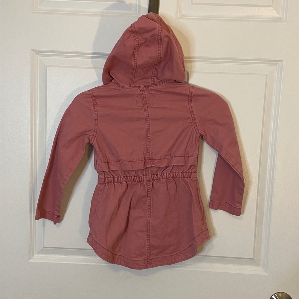 Old Navy Girls Cinched Waist Hooded Anorak Dusty Rose Little Girls Size 5t EUC - Picture 7 of 8
